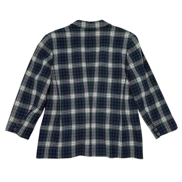 Pendleton Blazer Jacket Womens Size 12 Green Red Plaid Holidays Christmas Wool - Picture 2 of 10